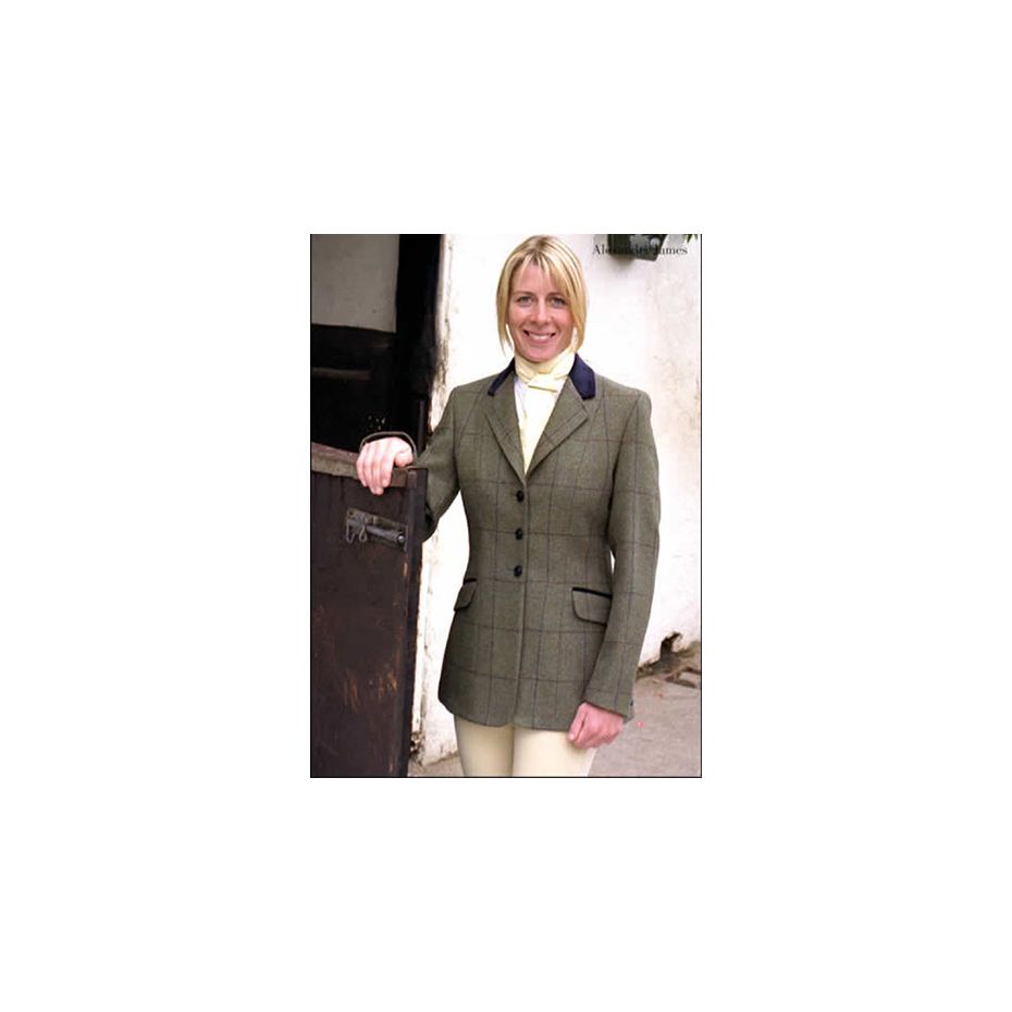 Ladies Tweed Riding Jacket with Velvet Trim